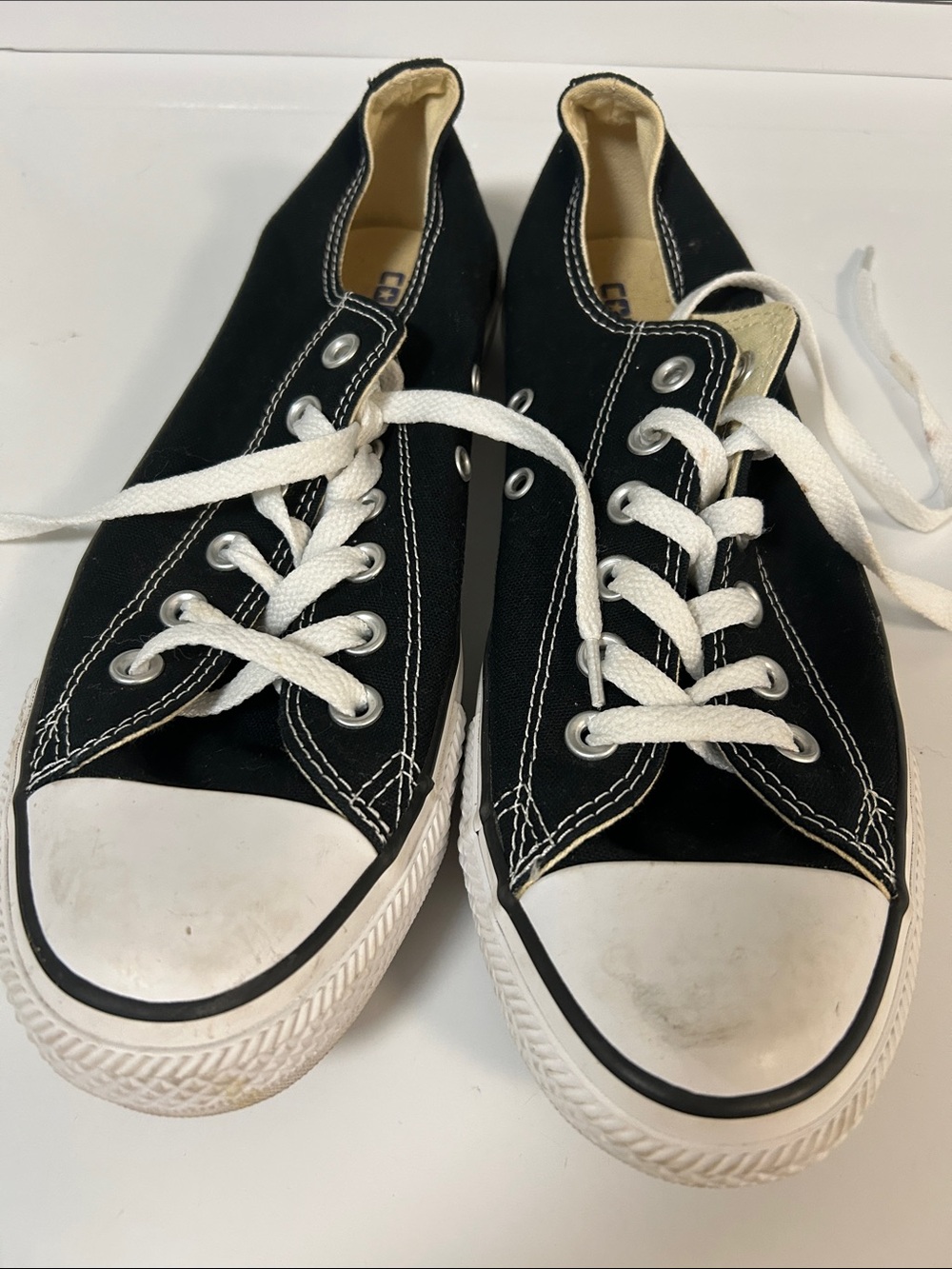 Converse Black Low Top Kids Sneakers with White Accents